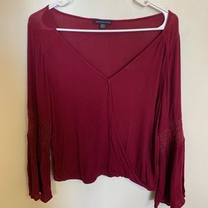 Red American eagle blouse